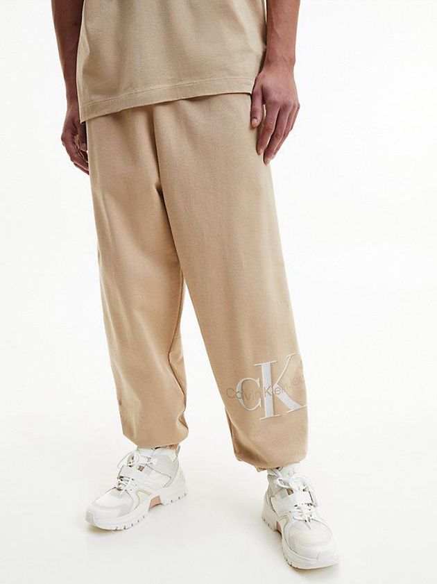 Calvin Klein USA Oversized Monogram Mens Joggers Khaki 9578130-OU